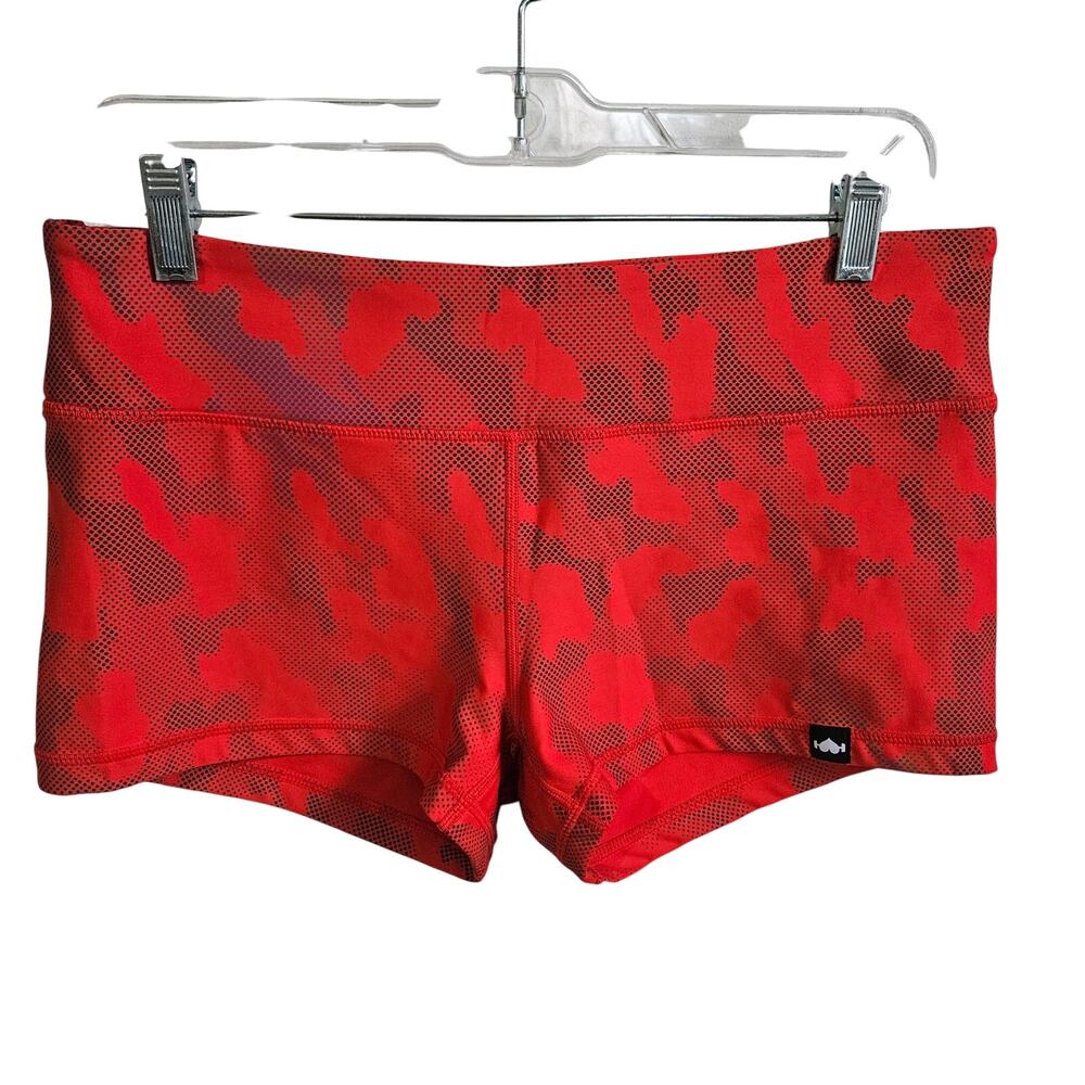 Wodbottom Women's XL Athletic Crossfit Shortie Shorts Red Urban Camouflage Gym